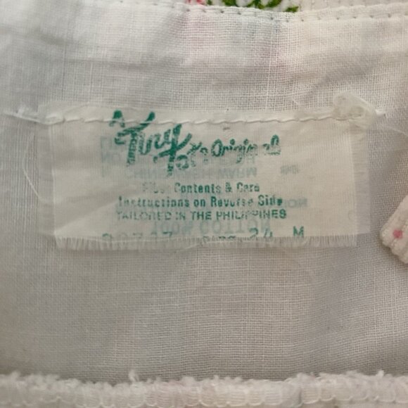 Vintage Tiny Tots Baby Girl Dress 6-12M White Corduroy Dainty Pink Flowers Lace - Picture 6 of 9